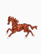 Брошь «Лошадь», конь степной, коричневая в золоте - фото 120406370