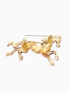 Брошь «Лошадь», конь степной, коричневая в золоте - фото 120406372
