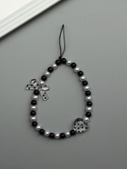 Брелок на карабине "Бант и сердце" черно-белый 14,5 см 10915001