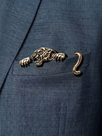 Брошь для кармана «Тигр», цвет чернёное золото