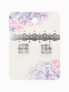 Серьги со стразами «Квадрат» 9×9 мм, белые в серебре 10937426