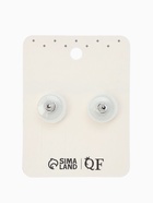 Серьги со стразами «Квадрат» 9×9 мм, белые в серебре 10937426