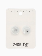 Серьги со стразами «Квадрат» 12×12 мм, белые в серебре 10937427