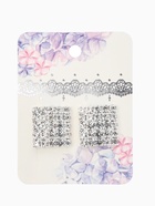 Серьги со стразами «Квадрат» 15×15 мм, белые в серебре 10937428