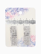 Серьги со стразами «Прямоугольник» 30×9 мм, белые в серебре 10937431