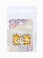 Серьги со стразами «Роскошь», прямоугольник, жёлто-белые в серебре 10937433