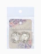 Серьги со стразами «Роскошь», прямоугольник, белые в серебре 10937435