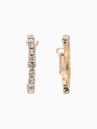 Серьги-кольца со стразами d=2.5 см, белые в золоте (комплект 2 шт) - фото 65466941