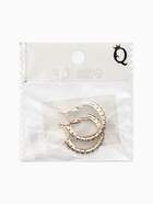 Серьги-кольца со стразами d=2.5 см, белые в золоте - Фото 4