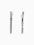 Серьги-кольца со стразами d=3.5 см, белые в серебре (комплект 2 шт) - фото 65466944