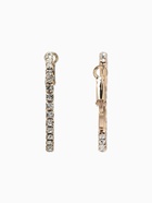 Серьги-кольца со стразами d=3.5 см, белые в золоте (комплект 2 шт) - фото 65466947