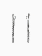 Серьги-кольца со стразами d=4.5 см, белые в серебре - фото 65466950