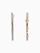 Серьги-кольца со стразами d=4.5 см, белые в золоте - фото 65466953