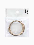 Серьги-кольца со стразами d=4.5 см, белые в золоте - фото 65466954