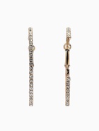 Серьги-кольца со стразами d=5.5 см, белые в золоте - фото 65466959