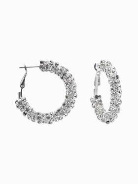 Серьги-кольца со стразами 