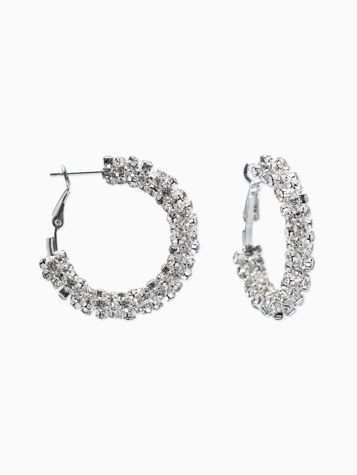 Серьги-кольца со стразами 