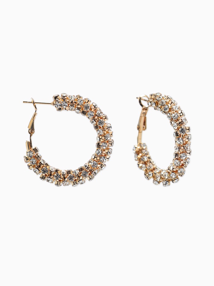 Серьги-кольца со стразами 