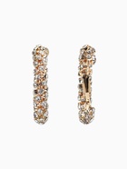 Серьги-кольца со стразами «Россыпь» d=3.5 см, белые в золоте - фото 65466965