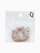 Серьги-кольца со стразами «Россыпь» d=3.5 см, белые в золоте - фото 65466966