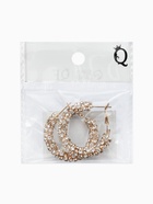 Серьги-кольца со стразами «Россыпь», d=3.5 см, белые в золоте - Фото 4