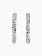 Серьги-кольца со стразами «Россыпь», d=4.5 см, белые в серебре - фото 65466968