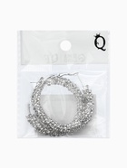 Серьги-кольца со стразами «Россыпь», d=4.5 см, белые в серебре - фото 65466969