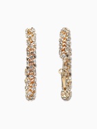 Серьги-кольца со стразами «Россыпь», d=4.5 см, белые в золоте - фото 65466971