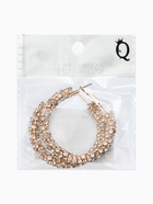 Серьги-кольца со стразами «Россыпь», d=4.5 см, белые в золоте - фото 65466972