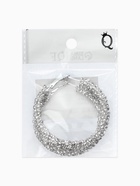 Серьги-кольца со стразами «Россыпь», d=5.5 см, белые в серебре - фото 65466975