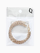 Серьги-кольца со стразами «Россыпь», d=5.5 см, белые в золоте - фото 65466978