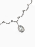 Набор 2 предмета: серьги, колье «Вечерний шик» капля ажурная, белый в серебре 10937452