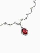 Набор 2 предмета: серьги, колье «Вечерний шик. Капля», бело-красный в серебре 10937453