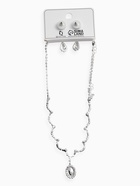 Набор 2 предмета: серьги, колье «Вечерний шик. Капля», бело-красный в серебре 10937453