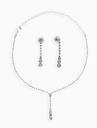 Набор 2 предмета: серьги, колье «Вечерний шик» белый в серебре 10937454