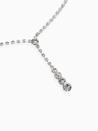 Набор 2 предмета: серьги, колье «Вечерний шик» белый в серебре