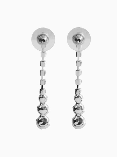 Набор 2 предмета: серьги, колье «Вечерний шик» белый в серебре