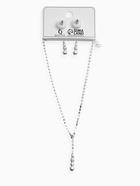 Набор 2 предмета: серьги, колье «Вечерний шик» белый в серебре 10937454