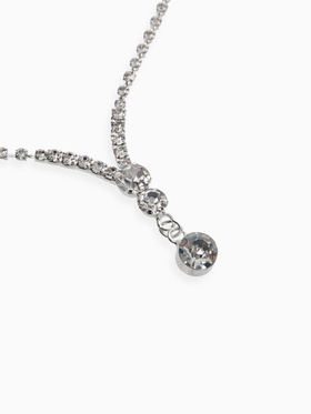 Набор 2 предмета: серьги, колье «Вечерний шик», белый в серебре