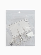 Набор 2 предмета: серьги, колье «Вечерний шик», белый в серебре - фото 65467009