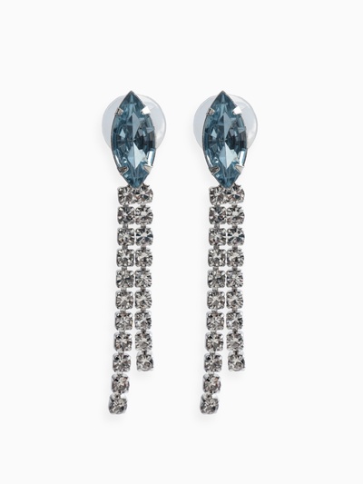 Набор 2 предмета: серьги, колье «Вечерний шик. Лепестки», бело-небесно-голубой в серебре