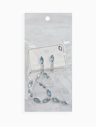 Набор 2 предмета: серьги, колье «Вечерний шик. Лепестки», бело-небесно-голубой в серебре 10937456