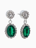 Набор 2 предмета: серьги, колье «Вечерний шик. Овал», цвет бело-изумрудный в серебре - фото 65467020