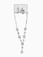 Набор 2 предмета: серьги, колье «Вечерний шик. Овал», цвет бело-изумрудный в серебре - фото 65467024