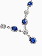 Набор 2 предмета: серьги, колье «Вечерний шик. Овал», бело-ярко-синий в серебре 10937459