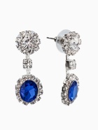 Набор 2 предмета: серьги, колье «Вечерний шик. Овал», бело-ярко-синий в серебре 10937459