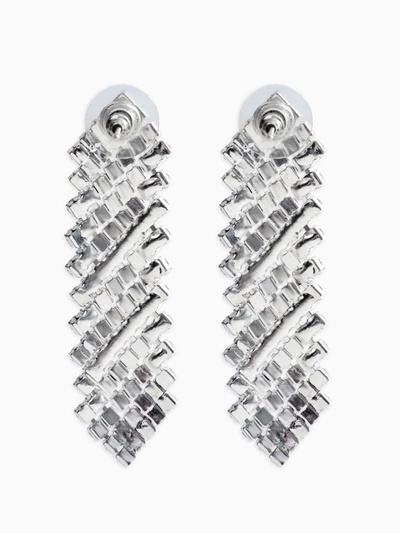 Набор 2 предмета: серьги, колье со стразами «Лёд», d=13.5 см, белый в серебре