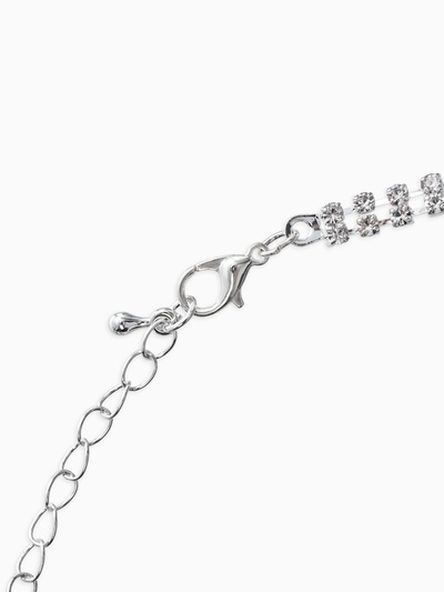 Набор 2 предмета: серьги, колье со стразами «Лёд», d=13.5 см, белый в серебре