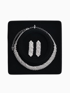 Набор 2 предмета: серьги, колье со стразами «Лёд», d=13.5 см, белый в серебре 10937461