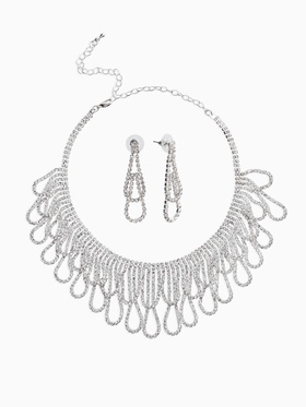 Набор 2 пред-а: серьги, колье со стразами 